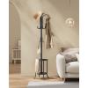 imageSONGMICS Freestanding Coat Rack with Umbrella Holder Metal Stand with 12 Hooks For Entryways Hallways Living Rooms Bedrooms Ink BlackInk Black