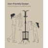 imageSONGMICS Freestanding Coat Rack with Umbrella Holder Metal Stand with 12 Hooks For Entryways Hallways Living Rooms Bedrooms Ink BlackInk Black