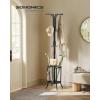 imageSONGMICS Freestanding Coat Rack with Umbrella Holder Metal Stand with 12 Hooks For Entryways Hallways Living Rooms Bedrooms Ink BlackInk Black