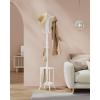 imageSONGMICS Freestanding Coat Rack with Umbrella Holder Metal Stand with 12 Hooks For Entryways Hallways Living Rooms Bedrooms Ink BlackPearl White