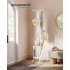 imageSONGMICS Freestanding Coat Rack with Umbrella Holder Metal Stand with 12 Hooks For Entryways Hallways Living Rooms Bedrooms Ink BlackPearl White