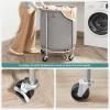 imageSONGMICS Laundry Basket with Wheels Rolling Laundry Hamper 29 Gal Round Laundry Cart with Steel Frame and Removable Bag 4 Casters and 2 Brakes Black and Silver URLS002B01Gray  Silver