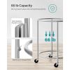 imageSONGMICS Laundry Basket with Wheels Rolling Laundry Hamper 29 Gal Round Laundry Cart with Steel Frame and Removable Bag 4 Casters and 2 Brakes Black and Silver URLS002B01Gray  Silver