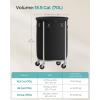 imageSONGMICS Laundry Basket with Wheels Rolling Laundry Hamper 29 Gal Round Laundry Cart with Steel Frame and Removable Bag 4 Casters and 2 Brakes Black and Silver URLS002B01Black  Silver