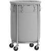 imageSONGMICS Laundry Basket with Wheels Rolling Laundry Hamper 29 Gal Round Laundry Cart with Steel Frame and Removable Bag 4 Casters and 2 Brakes Black and Silver URLS002B01Gray  Silver
