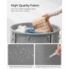 imageSONGMICS Laundry Basket with Wheels Rolling Laundry Hamper 29 Gal Round Laundry Cart with Steel Frame and Removable Bag 4 Casters and 2 Brakes Black and Silver URLS002B01Gray  Silver