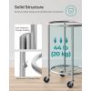 imageSONGMICS Laundry Basket with Wheels Rolling Laundry Hamper 29 Gal Round Laundry Cart with Steel Frame and Removable Bag 4 Casters and 2 Brakes Black and Silver URLS002B01Gray  Silver