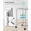 imageSONGMICS Laundry Basket with Wheels Rolling Laundry Hamper 29 Gal Round Laundry Cart with Steel Frame and Removable Bag 4 Casters and 2 Brakes Black and Silver URLS002B01Cream  Silver