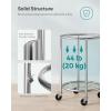 imageSONGMICS Laundry Basket with Wheels Rolling Laundry Hamper 29 Gal Round Laundry Cart with Steel Frame and Removable Bag 4 Casters and 2 Brakes Black and Silver URLS002B01Mint Green  Silver
