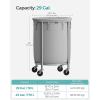 imageSONGMICS Laundry Basket with Wheels Rolling Laundry Hamper 29 Gal Round Laundry Cart with Steel Frame and Removable Bag 4 Casters and 2 Brakes Black and Silver URLS002B01Gray  Silver