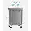 imageSONGMICS Laundry Basket with Wheels Rolling Laundry Hamper 29 Gal Round Laundry Cart with Steel Frame and Removable Bag 4 Casters and 2 Brakes Black and Silver URLS002B01Gray  Silver