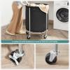 imageSONGMICS Laundry Basket with Wheels Rolling Laundry Hamper 29 Gal Round Laundry Cart with Steel Frame and Removable Bag 4 Casters and 2 Brakes Black and Silver URLS002B01Black  Silver