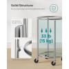imageSONGMICS Laundry Basket with Wheels Rolling Laundry Hamper 29 Gal Round Laundry Cart with Steel Frame and Removable Bag 4 Casters and 2 Brakes Black and Silver URLS002B01Gray  Silver