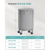 imageSONGMICS Laundry Basket with Wheels Rolling Laundry Hamper 29 Gal Round Laundry Cart with Steel Frame and Removable Bag 4 Casters and 2 Brakes Black and Silver URLS002B01Gray  Silver
