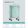 imageSONGMICS Laundry Basket with Wheels Rolling Laundry Hamper 29 Gal Round Laundry Cart with Steel Frame and Removable Bag 4 Casters and 2 Brakes Black and Silver URLS002B01Mint Green  Silver
