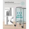 imageSONGMICS Laundry Basket with Wheels Rolling Laundry Hamper 29 Gal Round Laundry Cart with Steel Frame and Removable Bag 4 Casters and 2 Brakes Black and Silver URLS002B01Black  Silver