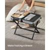 imageSONGMICS Luggage Rack Foldable Suitcase Stand Metal Luggage Holder Synthetic Leather Easy to Assemble for Guest Room Hotel Bedroom Walnut Brown and Ink Black URLR009K01Ink Black