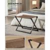 imageSONGMICS Luggage Rack Foldable Suitcase Stand Metal Luggage Holder Synthetic Leather Easy to Assemble for Guest Room Hotel Bedroom Walnut Brown and Ink Black URLR009K01Walnut Brown