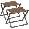 imageSONGMICS Luggage Rack Foldable Suitcase Stand Metal Luggage Holder Synthetic Leather Easy to Assemble for Guest Room Hotel Bedroom Walnut Brown and Ink Black URLR009K01Walnut Brown