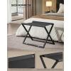 imageSONGMICS Luggage Rack Foldable Suitcase Stand Metal Luggage Holder Synthetic Leather Easy to Assemble for Guest Room Hotel Bedroom Walnut Brown and Ink Black URLR009K01Ink Black