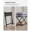 imageSONGMICS Luggage Racks for Guest Room Set of 2 Suitcase Stand with Fabric Storage Shelf Foldable for SpaceSaving Storage Steel Frame Hotel Bedroom Black URLR004B02Chestnut Brown
