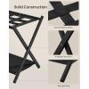 imageSONGMICS Luggage Racks for Guest Room Set of 2 Suitcase Stand with Fabric Storage Shelf Foldable for SpaceSaving Storage Steel Frame Hotel Bedroom Black URLR004B02Black