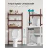 imageSONGMICS Over The Toilet Storage 3Tier Over Toilet Bathroom Organizer with Adjustable Shelf 102 x 248 x 669 Inches SpaceSaving Gray UBTS001G01Brown