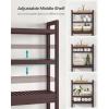 imageSONGMICS Over The Toilet Storage 3Tier Over Toilet Bathroom Organizer with Adjustable Shelf 102 x 248 x 669 Inches SpaceSaving Gray UBTS001G01Brown