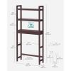 imageSONGMICS Over The Toilet Storage 3Tier Over Toilet Bathroom Organizer with Adjustable Shelf 102 x 248 x 669 Inches SpaceSaving Gray UBTS001G01Brown