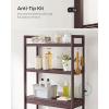 imageSONGMICS Over The Toilet Storage 3Tier Over Toilet Bathroom Organizer with Adjustable Shelf 102 x 248 x 669 Inches SpaceSaving Gray UBTS001G01Brown