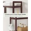 imageSONGMICS Over The Toilet Storage 3Tier Over Toilet Bathroom Organizer with Adjustable Shelf 102 x 248 x 669 Inches SpaceSaving Gray UBTS001G01Brown