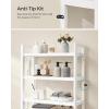 imageSONGMICS Over The Toilet Storage 3Tier Over Toilet Bathroom Organizer with Adjustable Shelf 102 x 248 x 669 Inches SpaceSaving Gray UBTS001G01Cloud White