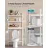 imageSONGMICS Over The Toilet Storage 3Tier Over Toilet Bathroom Organizer with Adjustable Shelf 102 x 248 x 669 Inches SpaceSaving Gray UBTS001G01Cloud White  Natural Beige