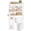 imageSONGMICS Over The Toilet Storage 3Tier Over Toilet Bathroom Organizer with Adjustable Shelf 102 x 248 x 669 Inches SpaceSaving Gray UBTS001G01Cloud White