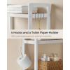 imageSONGMICS Over The Toilet Storage 3Tier Over Toilet Bathroom Organizer with Adjustable Shelf 102 x 248 x 669 Inches SpaceSaving Gray UBTS001G01Cloud White  Natural Beige