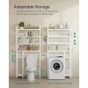 imageSONGMICS Over The Toilet Storage 3Tier Over Toilet Bathroom Organizer with Adjustable Shelf 102 x 248 x 669 Inches SpaceSaving Gray UBTS001G01Cloud White