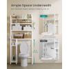 imageSONGMICS Over The Toilet Storage 3Tier Over Toilet Bathroom Organizer with Adjustable Shelf 102 x 248 x 669 Inches SpaceSaving Gray UBTS001G01Cloud White