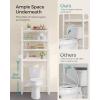 imageSONGMICS Over The Toilet Storage 3Tier Over Toilet Bathroom Organizer with Adjustable Shelf 102 x 248 x 669 Inches SpaceSaving Gray UBTS001G01Cloud White