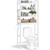 imageSONGMICS Over The Toilet Storage 3Tier Over Toilet Bathroom Organizer with Adjustable Shelf 102 x 248 x 669 Inches SpaceSaving Gray UBTS001G01Cloud White