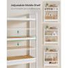 imageSONGMICS Over The Toilet Storage 3Tier Over Toilet Bathroom Organizer with Adjustable Shelf 102 x 248 x 669 Inches SpaceSaving Gray UBTS001G01Cloud White  Natural Beige