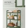 imageSONGMICS Over The Toilet Storage 3Tier Over Toilet Bathroom Organizer with Adjustable Shelf 102 x 248 x 669 Inches SpaceSaving Gray UBTS001G01Forest Green