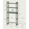 imageSONGMICS Over The Toilet Storage 3Tier Over Toilet Bathroom Organizer with Adjustable Shelf 102 x 248 x 669 Inches SpaceSaving Gray UBTS001G01Forest Green