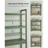imageSONGMICS Over The Toilet Storage 3Tier Over Toilet Bathroom Organizer with Adjustable Shelf 102 x 248 x 669 Inches SpaceSaving Gray UBTS001G01Forest Green