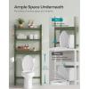 imageSONGMICS Over The Toilet Storage 3Tier Over Toilet Bathroom Organizer with Adjustable Shelf 102 x 248 x 669 Inches SpaceSaving Gray UBTS001G01Forest Green
