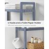 imageSONGMICS Over The Toilet Storage 3Tier Over Toilet Bathroom Organizer with Adjustable Shelf 102 x 248 x 669 Inches SpaceSaving Gray UBTS001G01Grey