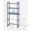 imageSONGMICS Over The Toilet Storage 3Tier Over Toilet Bathroom Organizer with Adjustable Shelf 102 x 248 x 669 Inches SpaceSaving Gray UBTS001G01Grey