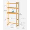 imageSONGMICS Over The Toilet Storage 3Tier Over Toilet Bathroom Organizer with Adjustable Shelf 102 x 248 x 669 Inches SpaceSaving Gray UBTS001G01Natural Beige