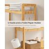 imageSONGMICS Over The Toilet Storage 3Tier Over Toilet Bathroom Organizer with Adjustable Shelf 102 x 248 x 669 Inches SpaceSaving Gray UBTS001G01Natural Beige