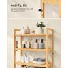imageSONGMICS Over The Toilet Storage 3Tier Over Toilet Bathroom Organizer with Adjustable Shelf 102 x 248 x 669 Inches SpaceSaving Gray UBTS001G01Natural Beige