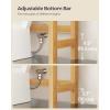 imageSONGMICS Over The Toilet Storage 3Tier Over Toilet Bathroom Organizer with Adjustable Shelf 102 x 248 x 669 Inches SpaceSaving Gray UBTS001G01Natural Beige